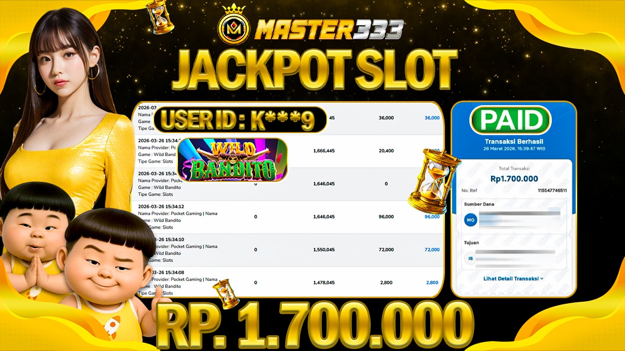 JACKPOT Rp 1.700.000 JUTA DIMASTER333 LANGSUNG DI BAYAR LUNAS